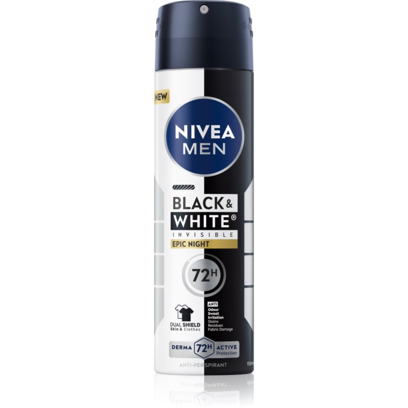 NIVEA MEN Black & White Epic Night spray anti-perspirant pentru barbati 150 ml