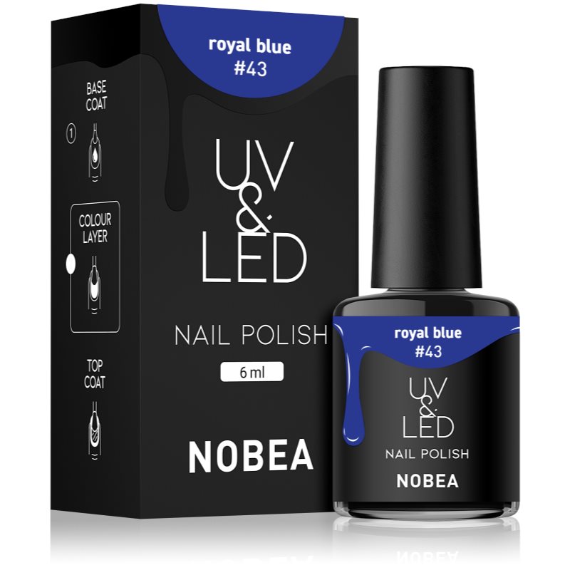 NOBEA UV & LED Nail Polish unghii cu gel folosind UV / lampă cu LED glossy culoare Royal blue #43 6 ml