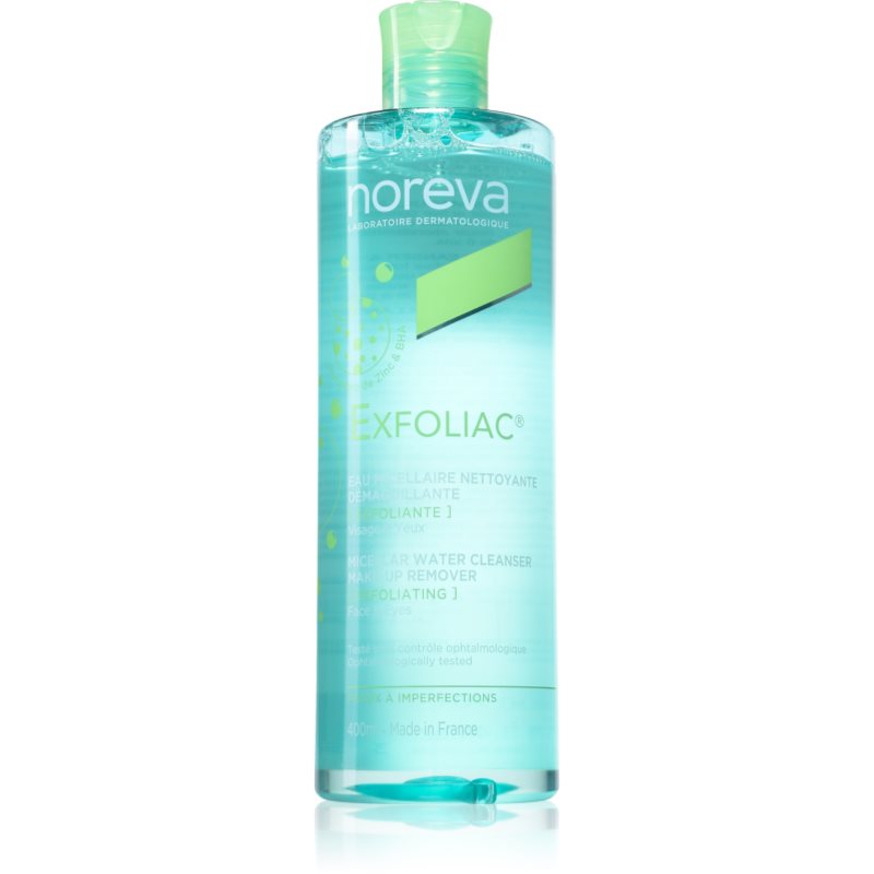 Noreva Exfoliac Micellar Water Cleanser apa pentru curatare cu particule micele cu efect de exfoliere 400 ml Noreva Exfoliac Micellar Water Cleanser apa pentru curatare cu particule micele cu efect de exfoliere 400 ml