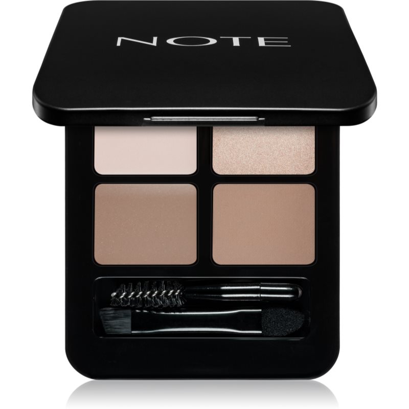 Note Cosmetique Total Look Brow Kit creion pentru sprâncene, cu perie culoare 01 Fair 4x1,2 g