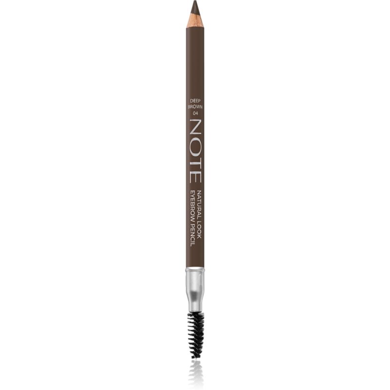 Note Cosmetique Natural Look creion pentru sprancene cu pensula 04 Deep Brown 1,08 g