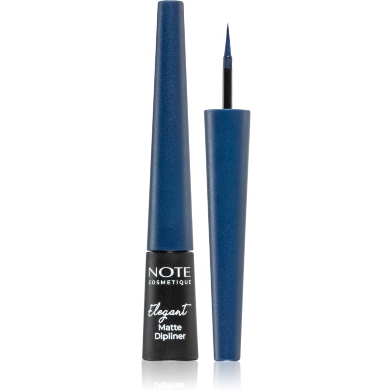 Note Cosmetique Elegant Matte Dipliner tuș lichid pentru ochi, cu efect mat culoare 03 Navy Blue 2.5 ml Note Cosmetique Elegant Matte Dipliner tuș lichid pentru ochi, cu efect mat culoare 03 Navy Blue 2.5 ml
