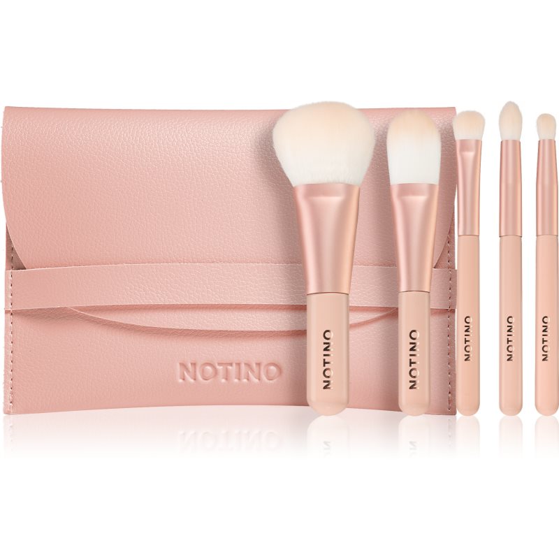 Notino Pastel Collection Travel brush set with pouch set de călătorie cu pensule 1 buc