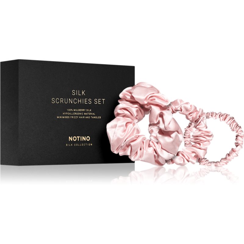 Notino Silk Collection Scrunchie Set set de elastice pentru păr din mătase culoare Pink