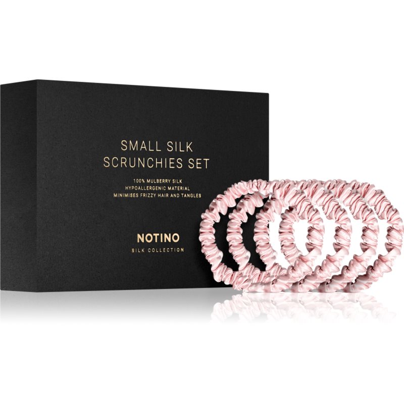 Notino Silk Collection Small Scrunchie Set set de elastice pentru păr din mătase culoare Pink