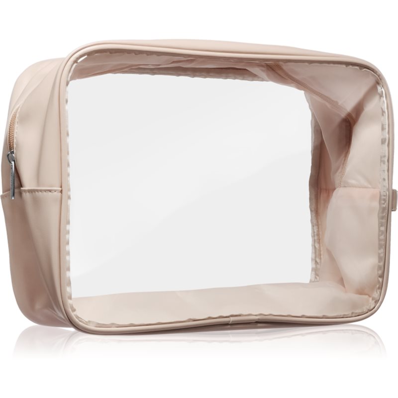 Notino Travel Collection Cosmetic bag geantă de cosmetice transparentă XL Beige 27,5x20x12,5 cm 1 buc