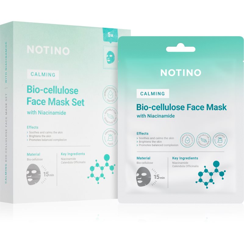 Notino Calming Bio-Cellulose Face Mask with Niacinamide set de măști textile cu efect calmant