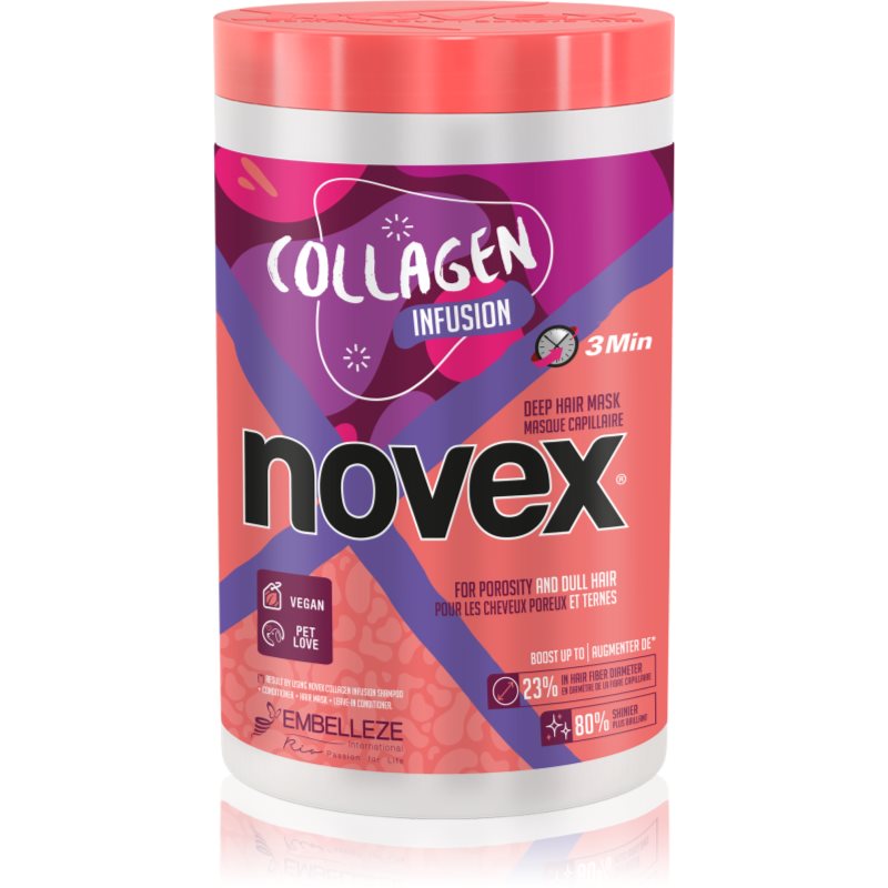 Novex Collagen Infusion Mască de întărire pentru părul slăbit, deteriorat și varfuri despicate 400 g