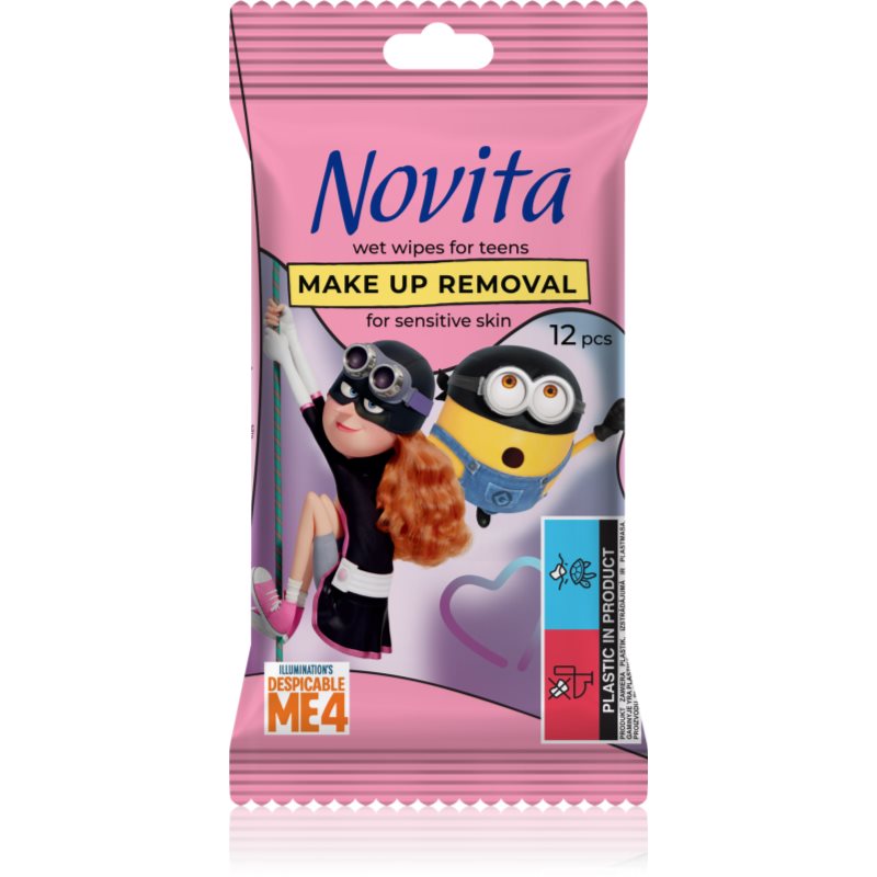 NOVITA Make-up Removal șervețele demachiante umede pentru piele sensibilă 12 buc