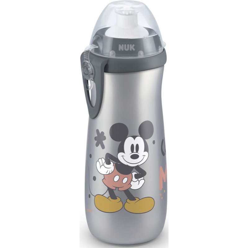 NUK First Choice Mickey Mouse biberon pentru copii 36m+ Grey 450 ml
