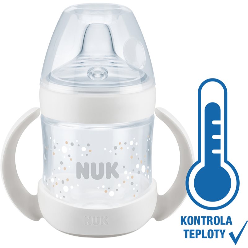 NUK Nature Sense biberon pentru sugari cu mânere 6m+ White 150 ml