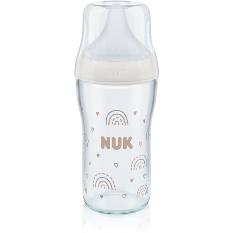 NUK Perfect Match biberon de sticlă cu controlul temperaturii 230 ml