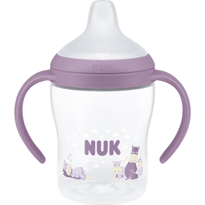 NUK Perfect Match Hippo biberon pentru învățare cu controlul temperaturii 6m+ 150 ml