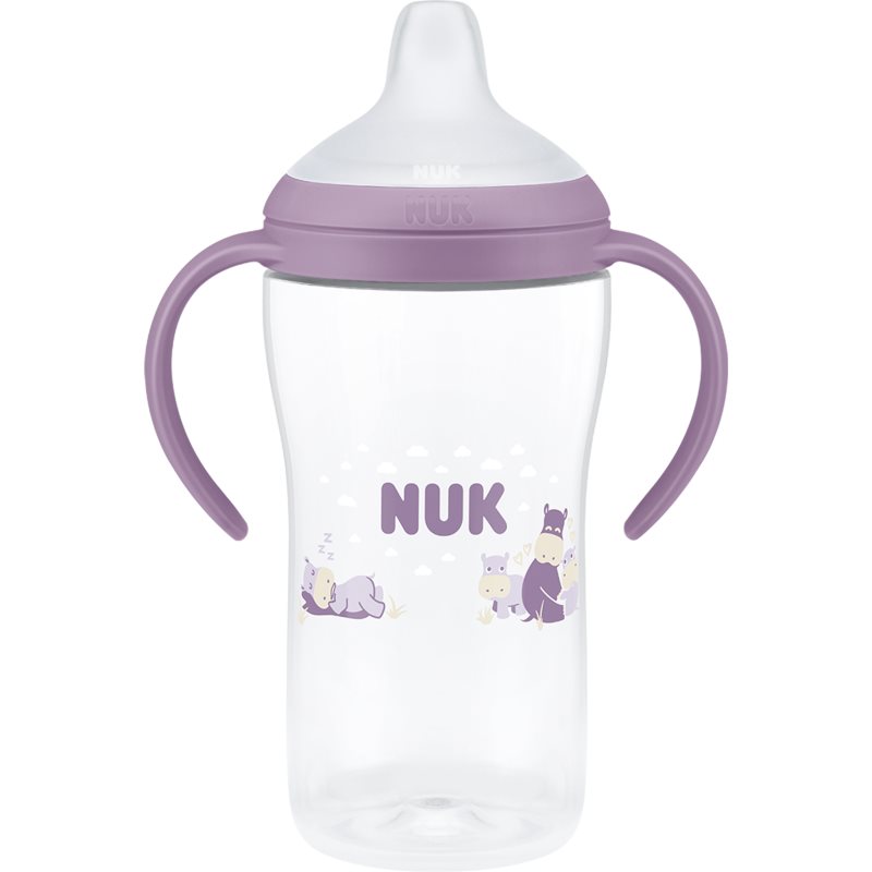 NUK Perfect Match Hippo biberon pentru învățare cu controlul temperaturii 6m+ 260 ml