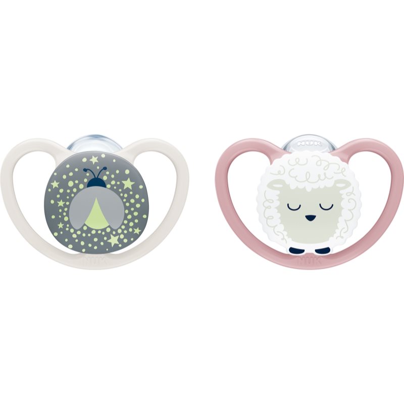 NUK Perfect Match Air Night 0-6 m suzetă Firefly/Sheep 2 cm
