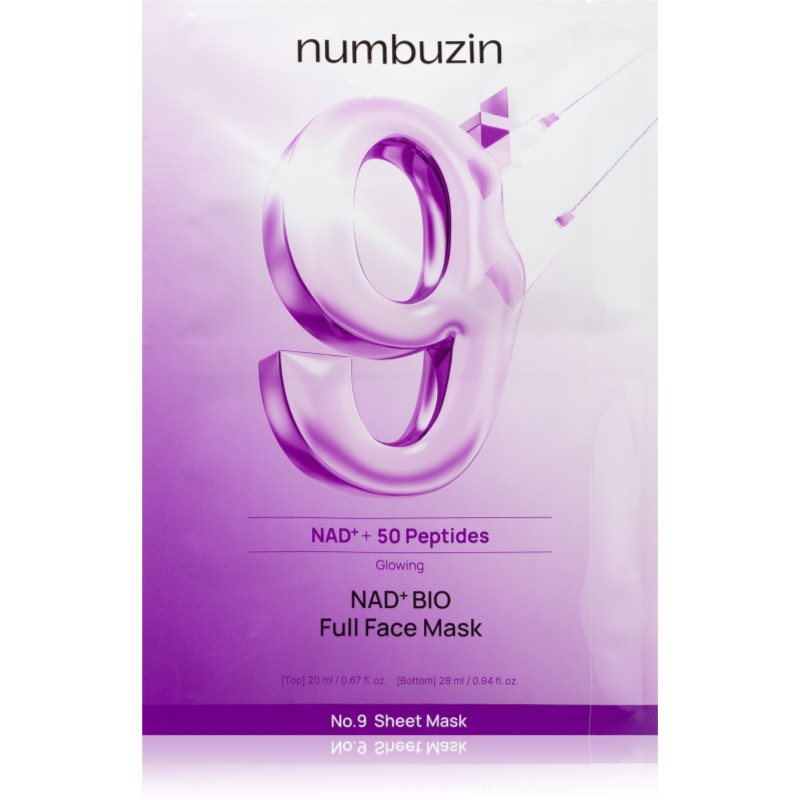 Numbuzin No. 9 NAD Bio Lifting-sil Full Face Mask mască de colagen, cu efect de fermitate cu peptide 4 buc