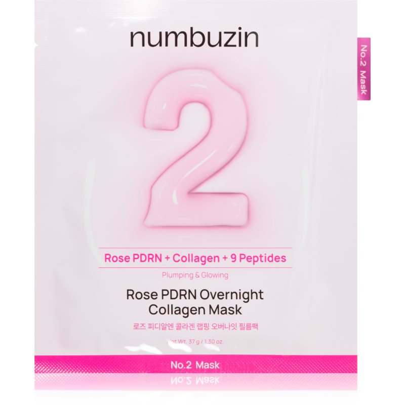 Numbuzin No. 2 Rose PDRN OverNight Collagen Mask mască hrănitoare profundă pentru noapte 4 buc