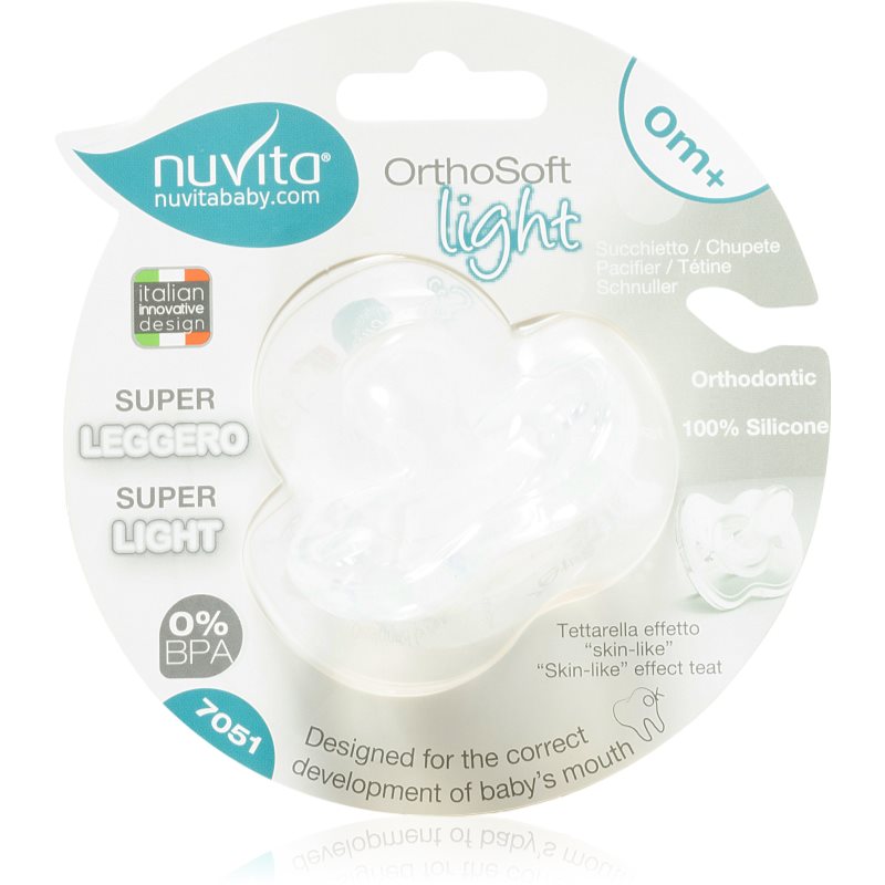 Nuvita Orthosoft Light suzetă 0m+ Transparent 1 buc