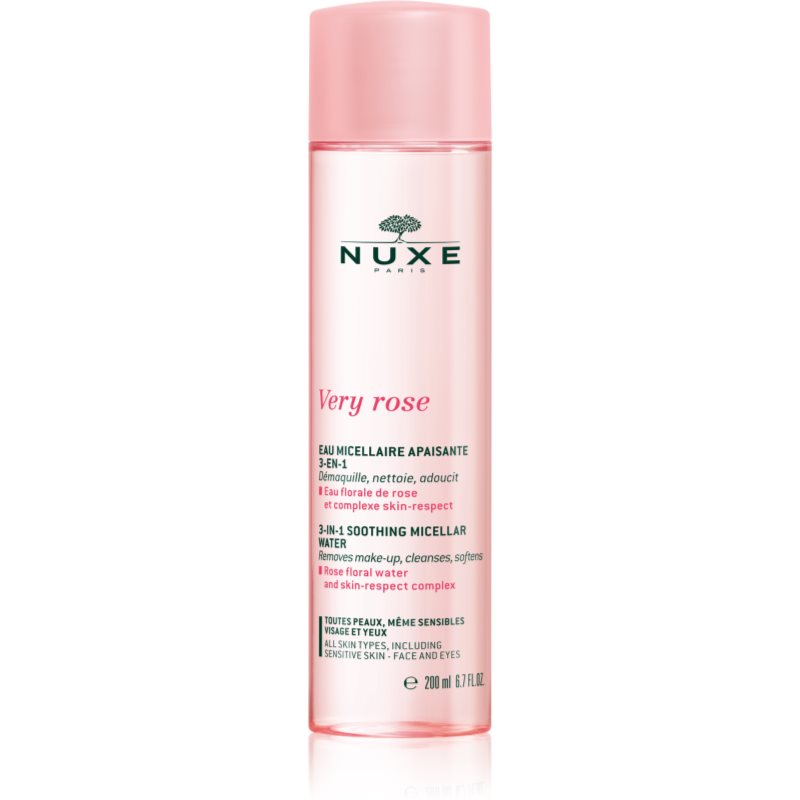 Nuxe Very Rose 3-in-1 Soothing Micellar Water Apă micelară calmantă pentru față și ochi 200 ml