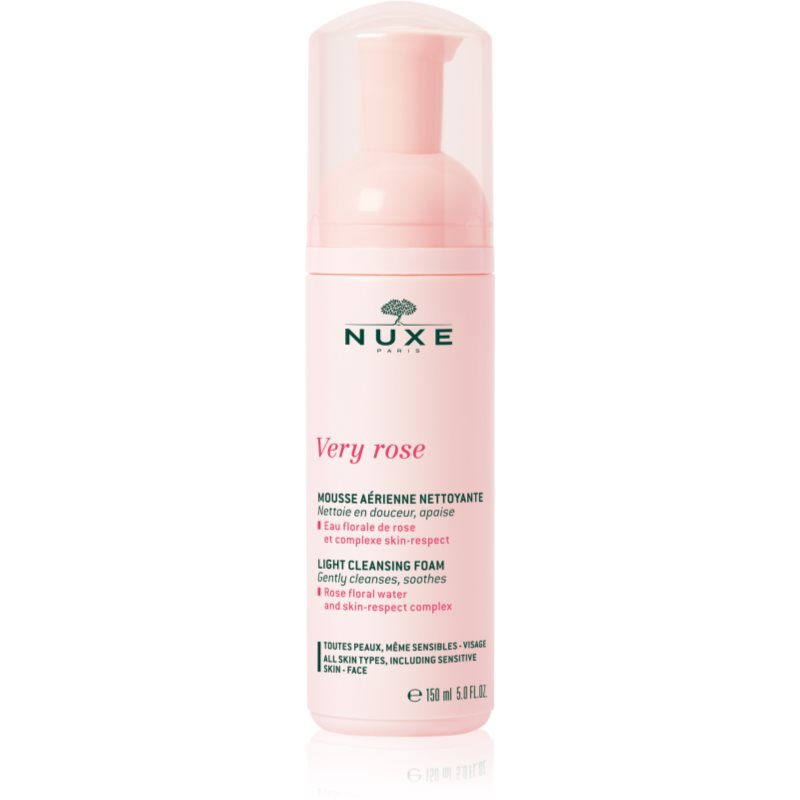 Nuxe Very Rose Light Cleansing Foam demachiant spumant delicat pentru toate tipurile de ten 150 ml