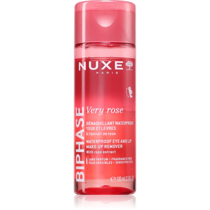 Nuxe Very Rose două faze pentru îndepărtarea machiajului de pe ochi și buze 100 ml
