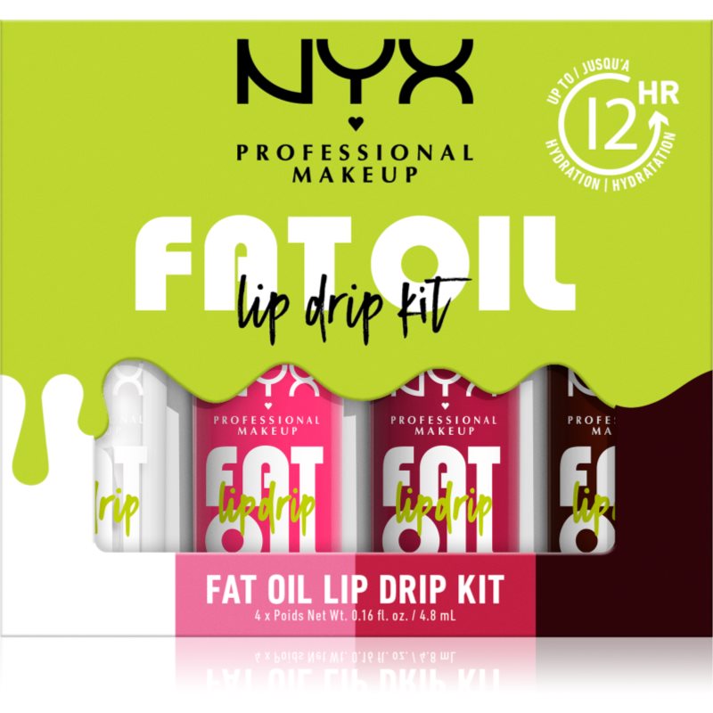 NYX Professional Makeup Fat Oil Lip Drip set îngrijire buze 4x4.8 ml