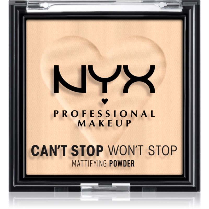 NYX Professional Makeup Can't Stop Won't Stop Mattifying Powder pudra matuire culoare 02 Light 6 g