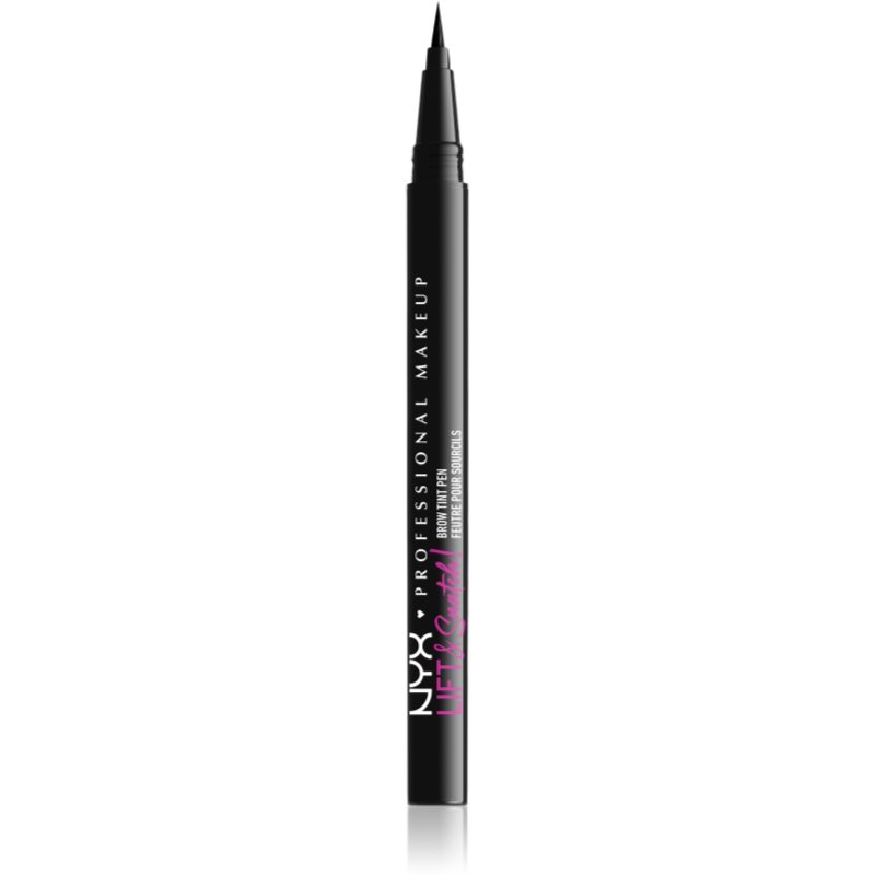 NYX Professional Makeup Lift&Snatch Brow Tint Pen creion pentru sprancene culoare 10 - Black 1 ml