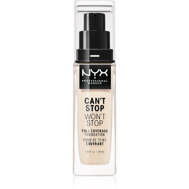 NYX Professional Makeup Can't Stop Won't Stop Full Coverage Foundation fond de ten cu acoperire ridicată culoare 01 Pale 30 ml