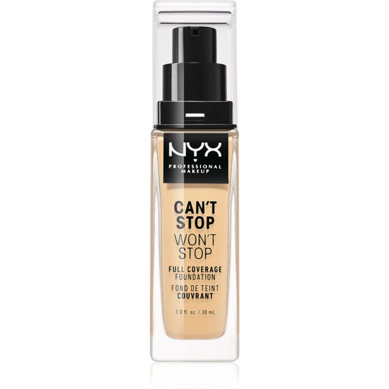 NYX Professional Makeup Can\'t Stop Won\'t Stop Full Coverage Foundation fond de ten cu acoperire ridicată culoare 6.5 Nude 30 ml