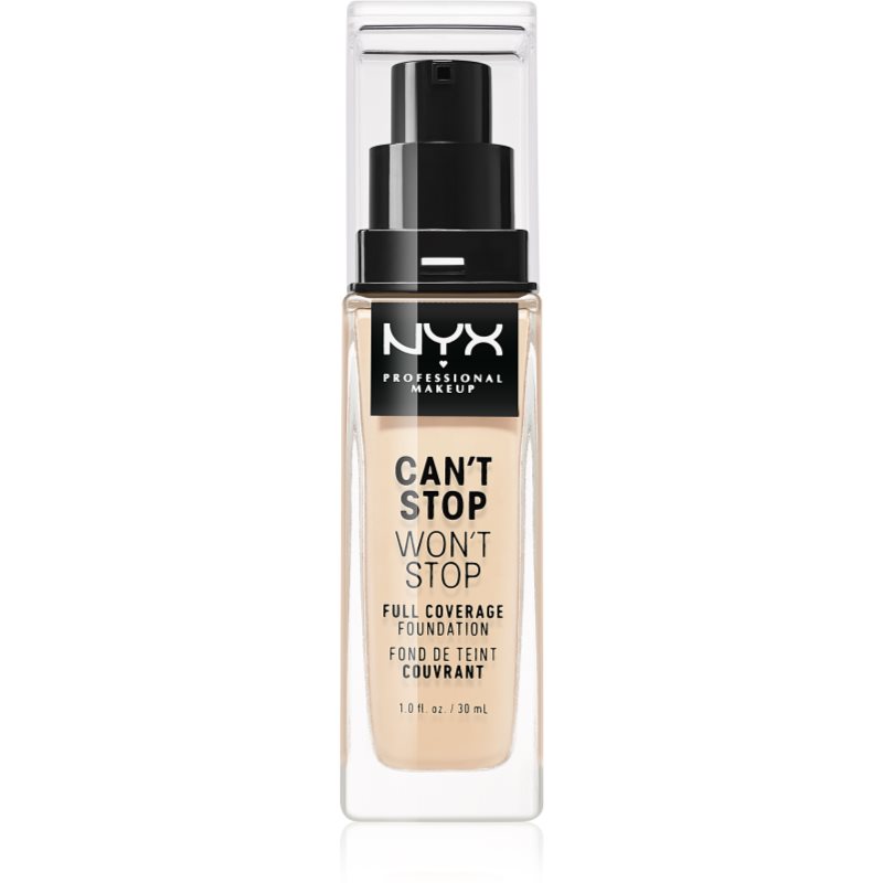 NYX Professional Makeup Can\'t Stop Won\'t Stop Full Coverage Foundation fond de ten cu acoperire ridicată culoare 02 Alabaster 30 ml