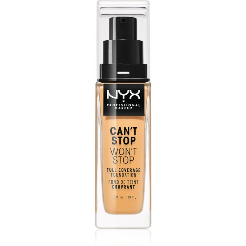 NYX Professional Makeup Can\'t Stop Won\'t Stop Full Coverage Foundation fond de ten cu acoperire ridicată culoare 12 Classic Tan 30 ml