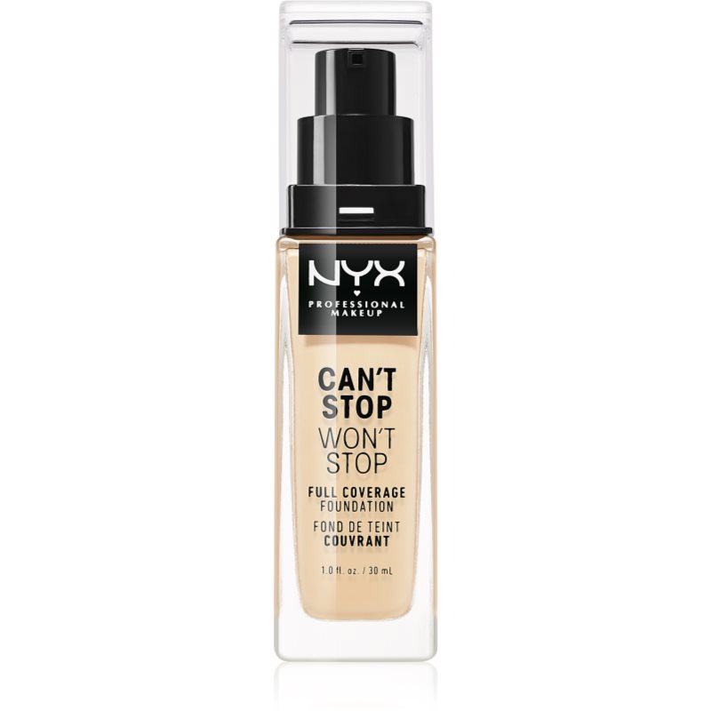 NYX Professional Makeup Can\'t Stop Won\'t Stop Full Coverage Foundation fond de ten cu acoperire ridicată culoare 6.3 Warm Vanilla 30 ml