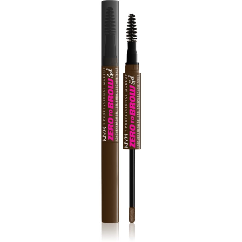 NYX Professional Makeup Zero To Brow Gel gel pentru sprancene cu aplicator culoare 06 Chocolate 2 ml