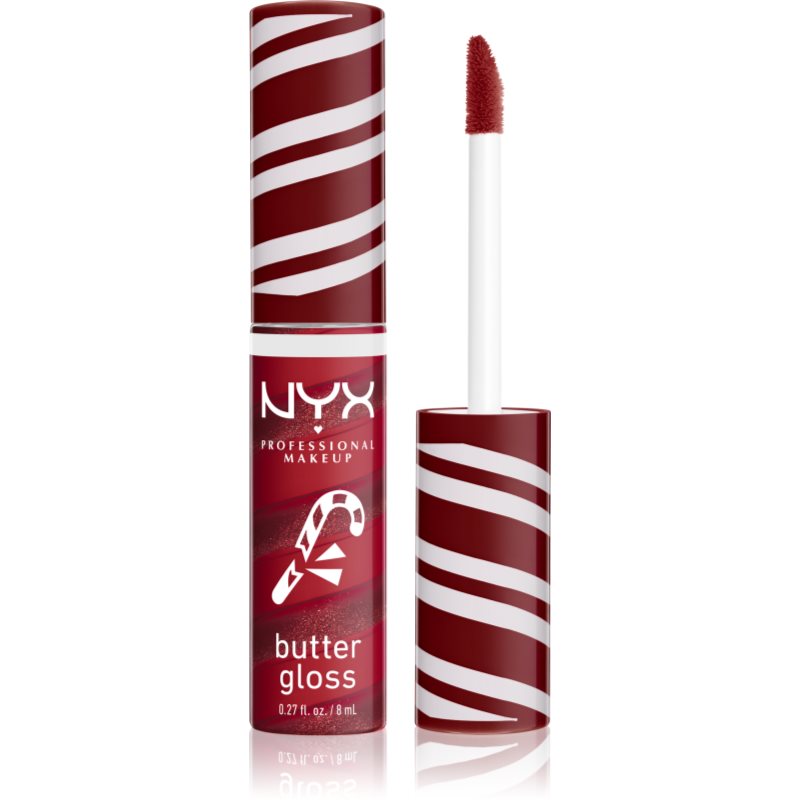 NYX Professional Makeup Holiday Butter Gloss lip gloss culoare 01 Peppermint Swirl 8 ml