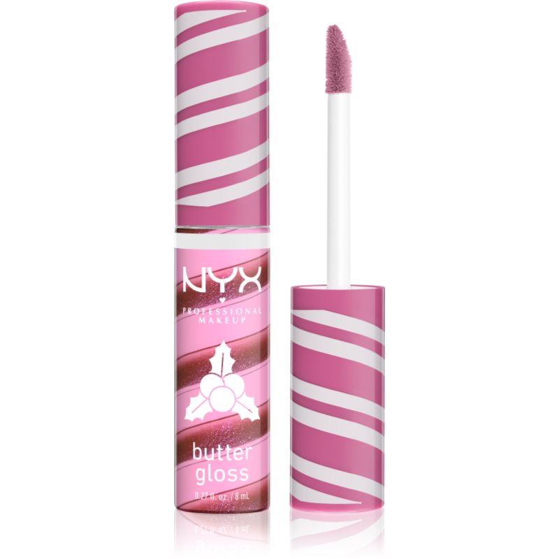 NYX Professional Makeup Holiday Butter Gloss lip gloss culoare 04 Holly Berry Swirl 8 ml