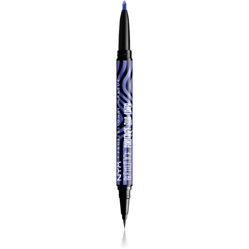 NYX Professional Makeup Beetlejuice Pinstripe Duo Liner tus de ochi 2 in 1 culoare 02 Purple Chrome 0,5 ml