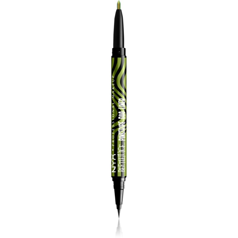 NYX Professional Makeup Beetlejuice Pinstripe Duo Liner tus de ochi 2 in 1 culoare 03 Green Chrome 0,5 ml