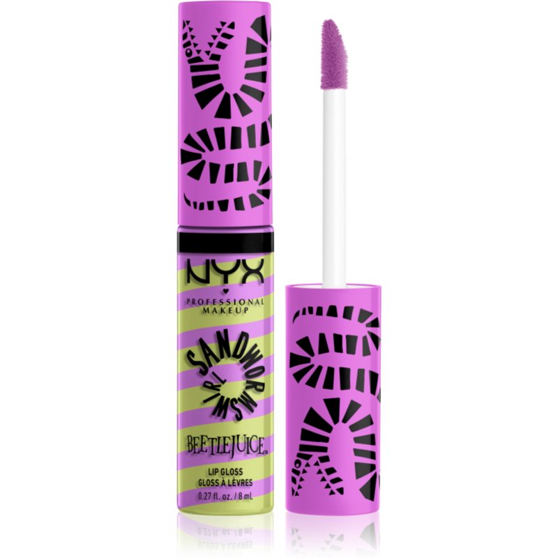 NYX Professional Makeup Beetlejuice Sandworm Swirl luciu de buze stralucitor culoare 02 Purple 8 ml