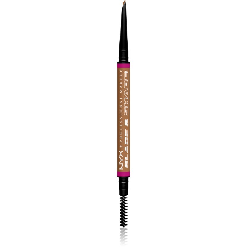 NYX Professional Makeup Blade & Shade creion pentru sprancene cu pensula culoare 01 Ash Blonde 0.06 g