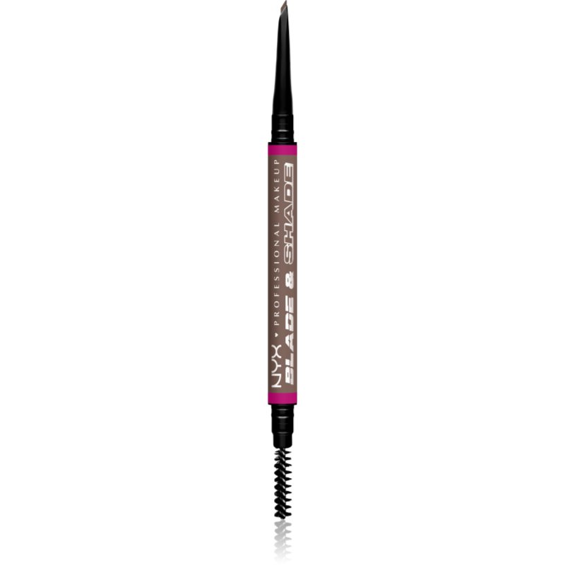 NYX Professional Makeup Blade & Shade creion pentru sprancene cu pensula culoare 03 Cool Ash Brown g