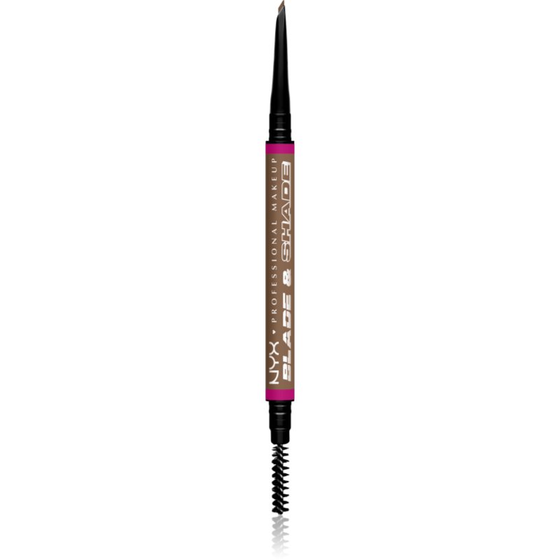 NYX Professional Makeup Blade & Shade creion pentru sprancene cu pensula culoare 04 Taupe g