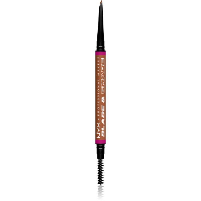 NYX Professional Makeup Blade & Shade creion pentru sprancene cu pensula culoare 05 Auburn g