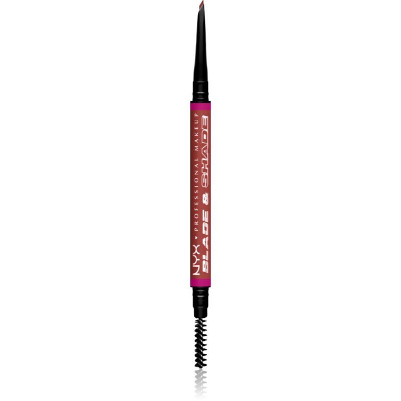 NYX Professional Makeup Blade & Shade creion pentru sprancene cu pensula culoare 06 Rich Auburn g