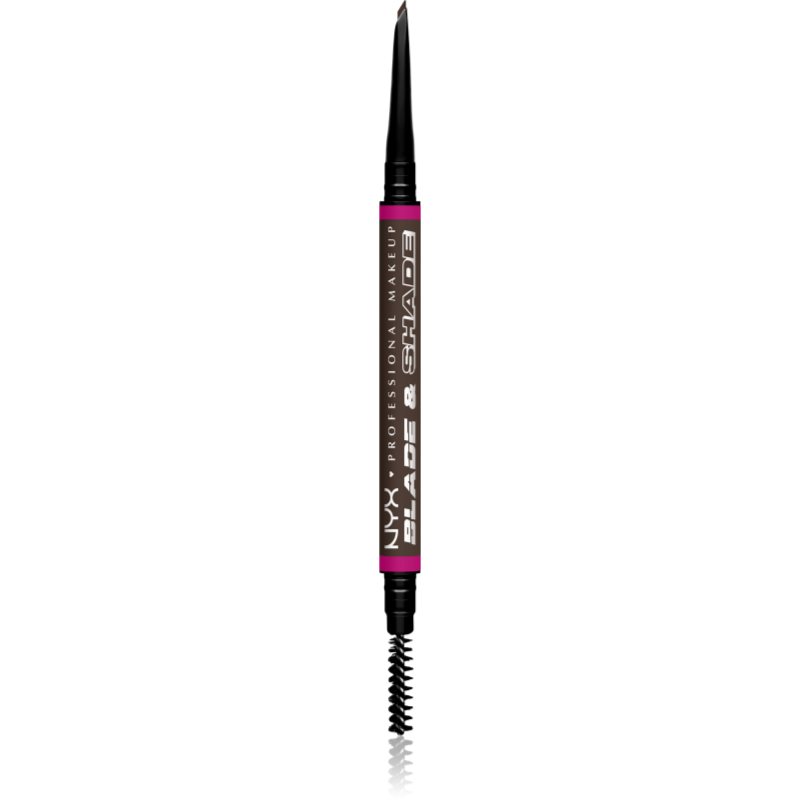 NYX Professional Makeup Blade & Shade creion pentru sprancene cu pensula culoare Ash Brown 0.06 g