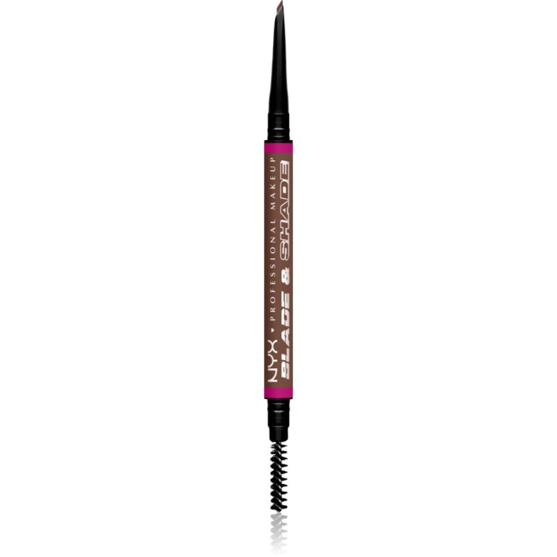 NYX Professional Makeup Blade & Shade creion pentru sprancene cu pensula culoare 08 Chocolate g