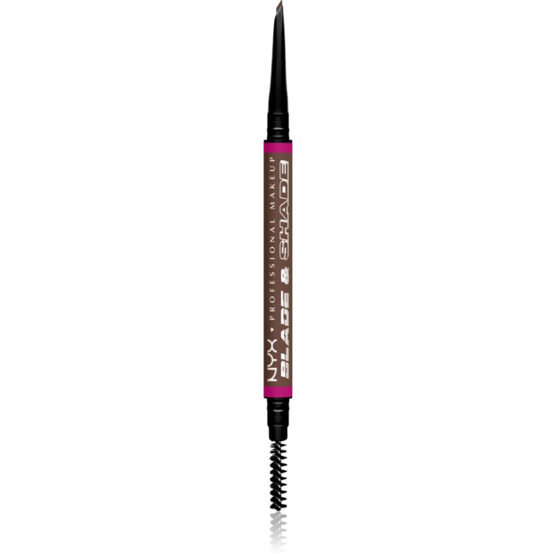 NYX Professional Makeup Blade & Shade creion pentru sprancene cu pensula culoare 09 Brunette g