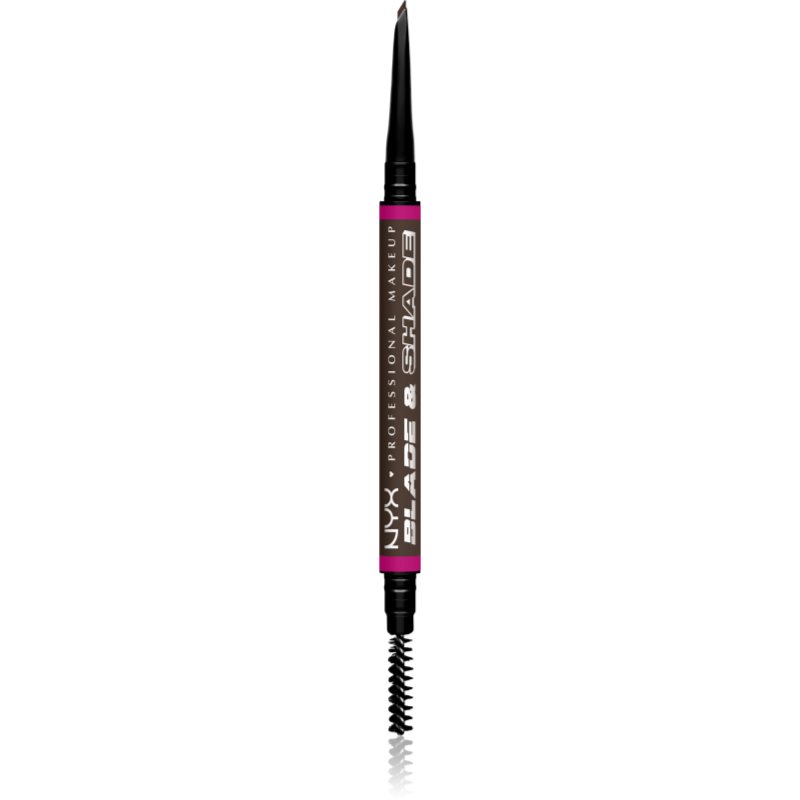 NYX Professional Makeup Blade & Shade creion pentru sprancene cu pensula culoare Espresso 0.06 g