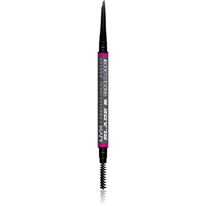 NYX Professional Makeup Blade & Shade creion pentru sprancene cu pensula culoare 11 Grey g