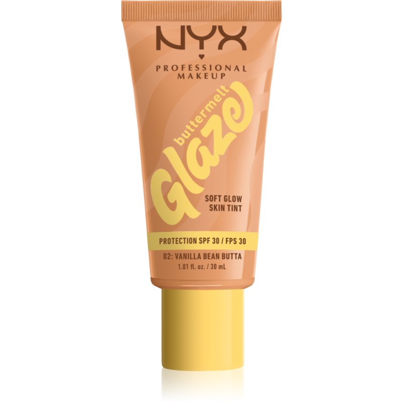 NYX Professional Makeup Buttermelt Glaze tonic fluid iluminator SPF 30 culoare 02 Vanilla Bean Butta 30 ml